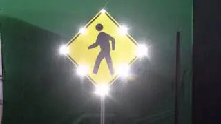 Solar Flashing Pedestrian Sign with Audible Warning