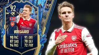 92 TEAM OF THE SEASON ODEGAARD PLAYER REVIEW FIFA 23