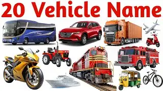 20 Vehicle Name in English & Hindi | Learn Transport Names | Educational Kids Video