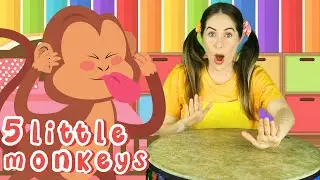 5 Little Monkeys | Drum song for kids | Learn to count!