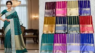 💙 CELEBRITY INSPIRED SAREES💜 New & Latest arrivals 🤎 Party wear semi  Tissue soft silk Sarees💝