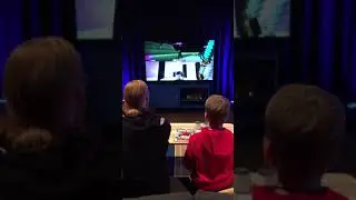Me and Jeb playing Minecraft