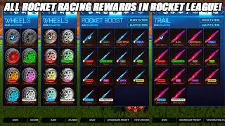 Showcasing ALL Chapter 1 Season 7 Rocket Racing Rewards In Rocket League!!