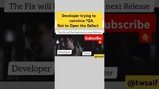 Developer convincing QA not to open Defect #programming #coding #funny #funnyvideo