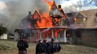 Four County Farmhouse Fire Demolition, Mt. Airy Maryland