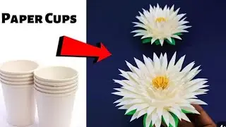 Diy beautiful paper cup flowers/paper cup craft idea/How to make paper cup flower/paper craft