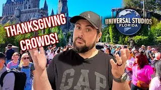 Толпы людей прибывают в Universal Orlando на День благодарения! Долгие очереди | Что нового в Uni...