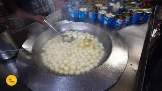 Ultimate Huge Rasgulla Making At Mega Factory Crave Eatables l Gujarat Street Food
