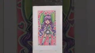 Coloring a Chibi Bunny Girl🐇💚 #drawing #animeart #chibi  #art #fanart