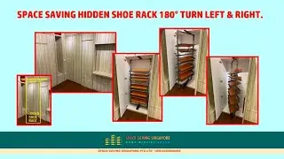 Space Saving Singapore. Hidden Shoe Rack 180&deg; L & R. Space Saving Furniture. Space Saving Products.