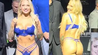 Ebanie Bridges STUNS in SEXY LINGERIE; BARES ALL in CHEEKY Weigh-in vs Miyo Yoshida