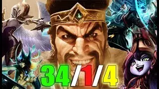 1 DRAVEN 4 SUPPORT 34 KILL 20 Min 1 SHOT PENTAKILL DARKHARVEST | GamePlay | League of legends
