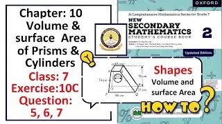 Exercise 10C Question 5, 6, 7 &ndash; (Volume)  Complete solution &ndash; APS Math Class 7.