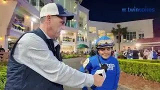 Luis Saez Rachel Alexandra Stakes post race interview with James Scully at the Fair Grounds