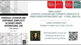 BOOK LAUNCH | Strategic Litigation and Corporate Complicity in Crimes under International Law