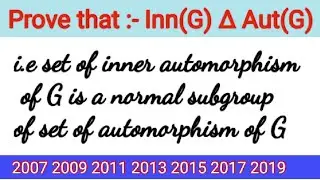 Prove that Inn(G) ∆ Aut (G)