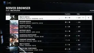 Star Wars Battlefront II Server Browser UI Concept