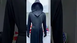 Men's Black Hooded Grim Reaper Robe Halloween Party Horror Reaper Costume for Adult #GrimReaperRobe