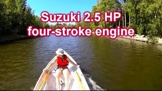 Suzuki 2.5 HP four stroke engine  8.7.2014 Pyh&auml;j&auml;rvi Sotkanvirta Nokia Finland