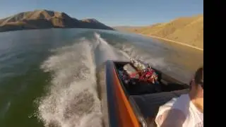 Fast 51 year old flat bottom woody v-drive boat restored and repainted