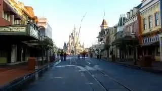 Walking Down Empty MAIN STREET USA @ Park Opening - Magic Kingdom - WDW 2013