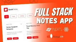 Full Stack React Notes App For Beginners Using Next Js || React Js Beginners Tutorials