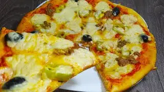 بيتزا دوبل صوص التي يبحث عنها الجميع🤩 بيتزا المحلات من أروع ماجربت👌 خفيفة وبنتها رهيبة😋