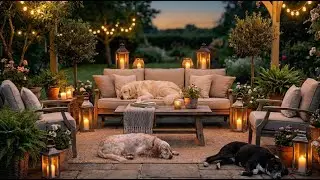 Live Cozy Garden Jazz Ambience 🌿✨ | Smooth Instrumental Jazz | Candlelight Evening Relaxation