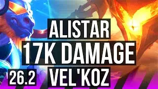 ALISTAR & Varus vs VEL'KOZ & Aphelios (SUP) | Good KDA: 5/1/19, 17K damage | NA Grandmaster | 26.2