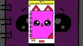 Draw a Cute Kitty Cat Notebook | Ep 1 S2🐱📓✨🎨#animaldrawing  #easydrawing #kidsdrawing #learnwithfun