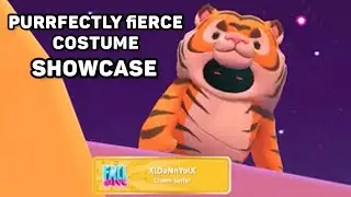 PURRFECTLY FIERCE COSTUME SHOWCASE! (Scales & Tails Fame Pass) Fall Guys (Squad Scramble)