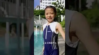 TOSWIM Girls' Boyleg Front-Zip Swimsuit - Electric Blue Shadow (Easy On/Off)&zwnj;