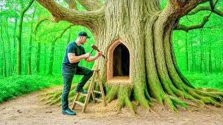 I Built an EPIC Survival Treehouse in an Ancient Jungle Tree! #survival #asmr #hidden #Jungle 