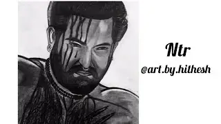 #ntr || art by Hithesh || #rrr || #ramarajuforbheem || ntr sketch ||drawing ntr||