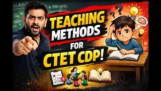 Teaching Methods for CTET 2026 CDP #pstet  #ctet   #ctet2026 #cdp CTET VIDEO