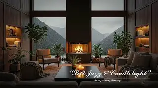 Soft Jazz & Candlelight | Rainy Evening in the Mountains