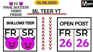 TODAY *01.08.2025*.|@MlTeerYT  SHILLONG TEER FORMULA|TARGET NUMBER| | LIVE RESULT