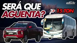 MITSUBISHI L200 TRITON SPORT x ÔNIBUS RODOVIÁRIO! Ela puxa? - O que reboca #1 | Acelerados