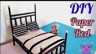 How to make paper Bed | Doll Bed making video using Newspaper |DIY Doll Bed Easy I paper craft |