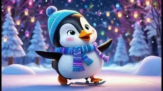 Polly Penguin Slides on Ice | Winter Fun Song for Kids | Cute Penguin Nursery Rhyme in English