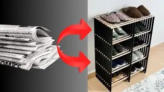 Olha que ideia incr&iacute;vel sapateira feita s&oacute; de papel . Reciclando com Amor