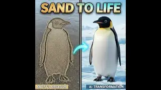 Amazing Penguin Sand Art Transformation! 🐧 (Sand Art to AI Animation)