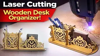 Laser Cut MDF Pencil Holder | Wooden Desk Organizer | DIY Pen Box VectorsFile.com