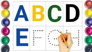 Collection of uppercase &lowercase alphabet dotted lines,ABCD alphabet writing,alphabet song A-Z-5