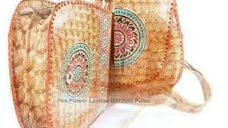 Fire Flower Leather Mandala Purse