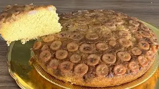 VOLTEADO DE PLÁTANO | BIZCOCHO SUAVE Y ESPONJOSO DE VAINILLA | POSTRES CON IXCHEL