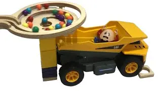 Marble Run Race ASMR ☆ HABA Slope, Dump Truck & Garbage Truck #9