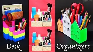 3 Easy Desk Organizer ideas | Best out of waste | Space saving room organizer