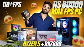 ₹60K High FPS Gaming PC Build 2025 💥  Ryzen 5 + RX 7600 🔥🎮