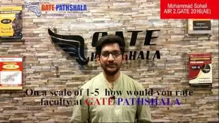 Mohammed Sohail, (AIR-2) GATE 2016 TOPPER in Aerospace Engineering